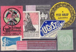 Budapest 10 db reklámbélyeg / levélzáró