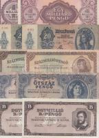 1930-46. vegyes pengő bankjegyek, összesen több mint 100db T:vegyes