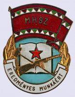 ~1970. "MHSZ Eredményes Munkáért" zománcozott kitüntető jelvény eredeti dísztokban T:1