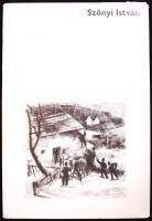 Szőnyi István mappa. 12 db rézkarc reprodukció. Budapest 1978.Corvina.