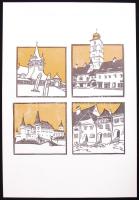 Kós Károly mappa. 12 db nyomat reprodukció. Budapest 1979.Corvina