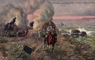 Belgian coast, soldiers, cannon s: F. Höllerer