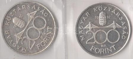 1992. 200Ft Ag "MNB" (2x) T:2