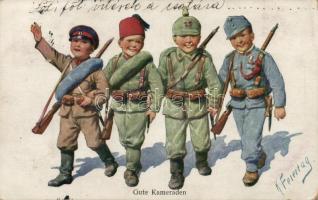 Children soldiers, humour s: K. Feiertag (EK)