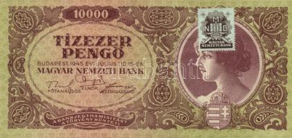 1945. 10.000P bélyeg (2x) egyiken rosszul felragasztva T:I-