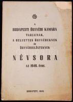 1949 A Budapesti Ügyvédi Kamara tagjainak névsora