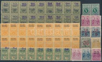 1937-1942 55 db román biztosítási bélyeg nagyobb összefüggésekkel