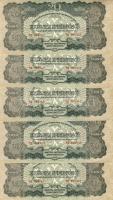 1944. 20P "V.H." (5x) egymásutáni sorszámokkal T:I-