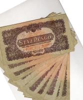 1944. 100P "V.H." (12x) benne vágási méretkülönbségek, sorszámelcsúszások T:II,II/III