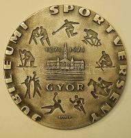 1971. "Sporthetek-Győr" dekoratív, nagyalakú, fém plakett díszdobozban. Szign:Renner T:2