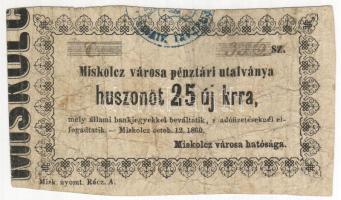 1860. Miskolc 25Kr T:II/III
