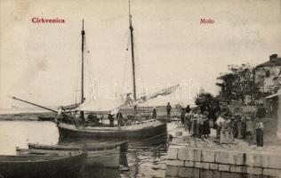 Crikvenica port with ships