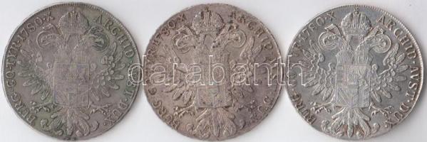 Ausztria 1780SF Tallér Ag "Mária Terézia" 3db klf utánverete T:2,2-
Austria 1780SF Thaler ...