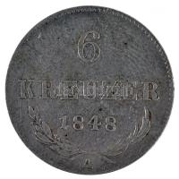 Ausztria 1848A 6Kr Ag T:2- Austria 1848A 6 Kreuzer Ag C:VF