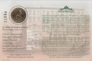 2003. 20Ft "Deák Ferenc" elsőnapi veret számozott emléklapon T:BU