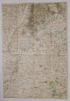 1889 Debrecen és köryéke katonai térképe vászonra vonva