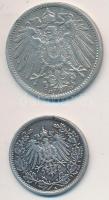 Német Birodalom / Császárság 1904D 1M Ag + 1918A 1/2M Ag T:2,2-
Germany / Empire 1904D 1 Mark Ag + 1...