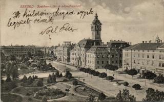 Szeged, Széchenyi tér, háttérben a zsinagóga