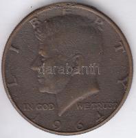 Amerikai Egyesült Államok 1964. 1/2$ Ag "Kennedy" bronz hamisítványa T:2- ph