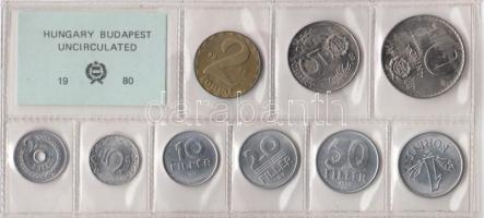 1980. 2f-10Ft 9db klf érmés forgalmi sor fóliatokban T:1