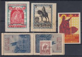 Magyar Királyok 6 db levélzáró közte fordított pár