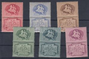 1949 Magyar Bélyeggyűjtők Országos Egyesülete 6 klf levélzáró pár