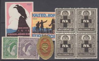 Erzsébet királyné, Károly, Ottó 9 db (6 klf) levélzáró