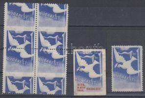 Budai Nemzetközi vásár levélzáró + fázisnyomat + elfogazott fázisnyomat négyestömb