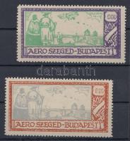 Aero Szeged - Budapest 2 kivésett értékszámú levélzáró