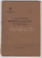 1927 A Budapesti Mérnöki Kamara ügyrendje 60p.
