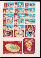 Szépen rendezett magyar gyufacímke gyűjtemény közepes berakóban