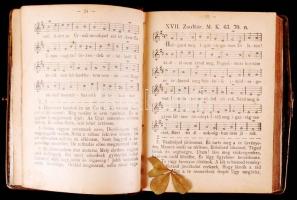 Régi imádságoskönyv dekoratív kaucsuk borítóban réz kapcsokkal