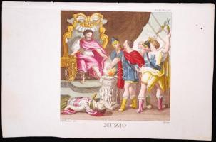 Muzio, Polinnia, Seneca, Plutone, színezett acélmetszet az 1809-1825 között Milánóban kiadott Dizion...