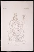 Muzio, Polinnia, Seneca, Plutone, színezett acélmetszet az 1809-1825 között Milánóban kiadott Dizion...