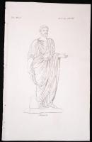 Muzio, Polinnia, Seneca, Plutone, színezett acélmetszet az 1809-1825 között Milánóban kiadott Dizion...