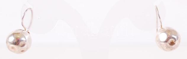 Gömb formájú, ezüst (Ag) fülbevaló pár /  Spherical silver earrings, 5,9gr
