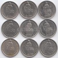 Svájc 1962-1983. 5R-1/2Fr (23x) klf évszám T:vegyes
Switzerland 1962-1983. 5 Rappen - 1/2 Franc (23x...