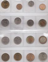 Oroszország 1991-93. 5k - 10R forgalmi sor, összesen 16db klf évszám, verdejel T:1,2 Russia 1991-93. 50 kopeks - 10 Rubles 16pcs of coins with different years and mintmarks C:UNC,XF