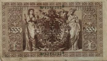 Német Birodalom/Császárság 1910. 1000M hétjegyű sorszám,zöld/piros pecsét (3x) T:III
German Empire 1...