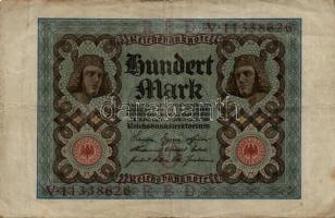 Német Birodalom/Weimari Köztársaság 1920. 100M (4x) T:III
Weimar Republic 1920. 100 Mark (4x) C:F