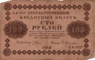 Oroszország 1918. 100R (6x) mind klf aláírásokkal T:III
Russia 1918. 100 Rubles (6x) with different ...