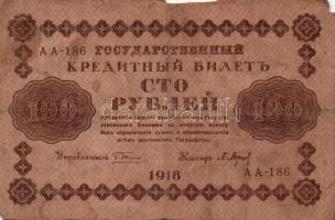 Oroszország 1918. 100R (6x) mind klf aláírásokkal T:III
Russia 1918. 100 Rubles (6x) with different ...