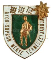 ~1950. "Győr-Sopron Megye Természetjárója" zománcozott aranyozott jelvény T:2