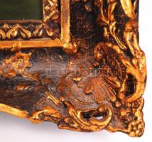 Jelzés nélkül :Pásztor a tanyán. Olaj, farost, antik keretben, 45×60 cm