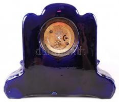 Josef Strnact óra és vázapár, fajansz, jelzett, matricás, apró kopások, m:24 cm