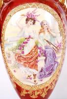 Josef Strnact vázapár, fajansz, jelzett, matricás, apró kopások, m:42 cm