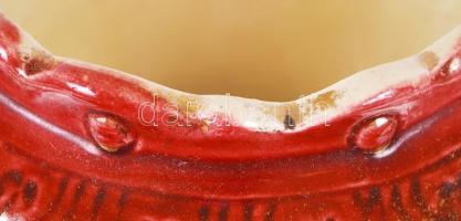 Josef Strnact vázapár, fajansz, jelzett, matricás, apró kopások, m:42 cm