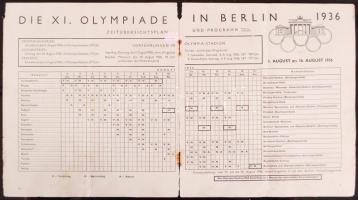 1936 Olympische Spiele Berlin. Prospektus a berlini olimpiáról részletes programmal, fotókkal, térké...