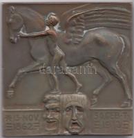 Németország 1912. "Gerhart Hauptmann születésénék 50. évfordulója" Br plakett. Szign.: Wei...