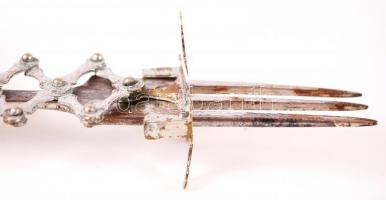 Húsvilla, porcelán nyelű, máz alatti kék festéssel, hibátlan, h:23 cm